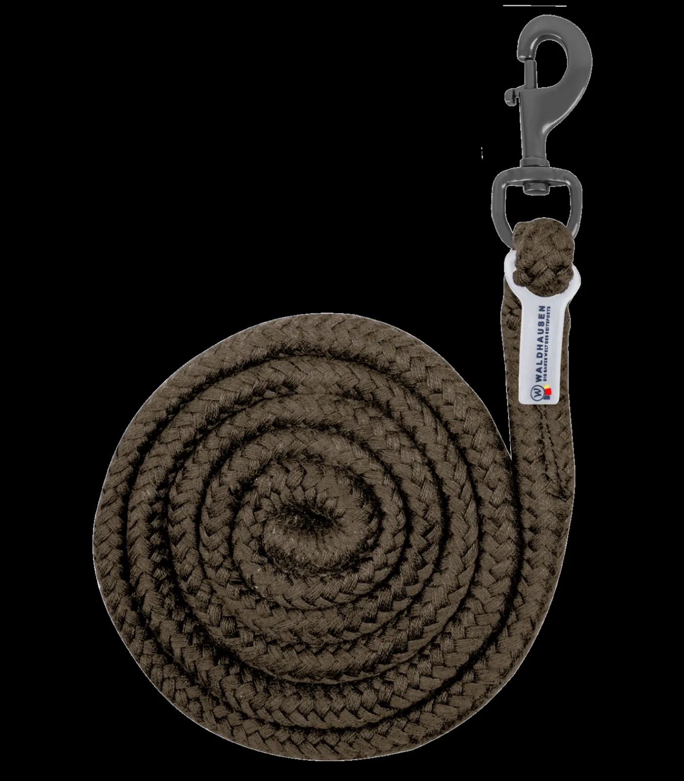 Waldhausen Stricke>Anbindestrick Plus Karabiner, dunkle Beschläge