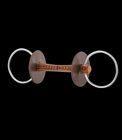 beris Stangengebisse>Wassertrense mit Lederstange, Ring 7,5cm
