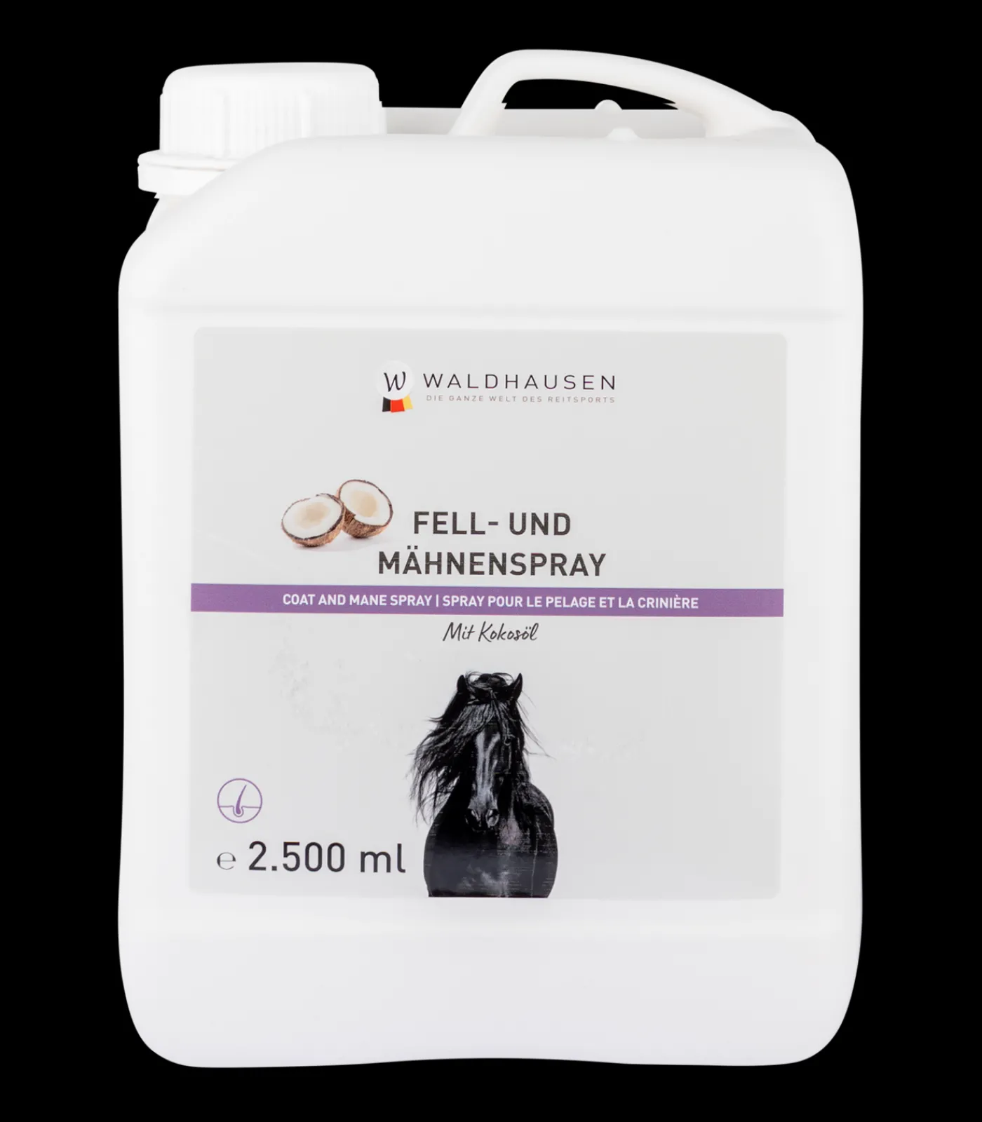 Waldhausen Fell, Mähne & Haut>Fell- und Mähnenspray mit Kokosöl, 2500 ml